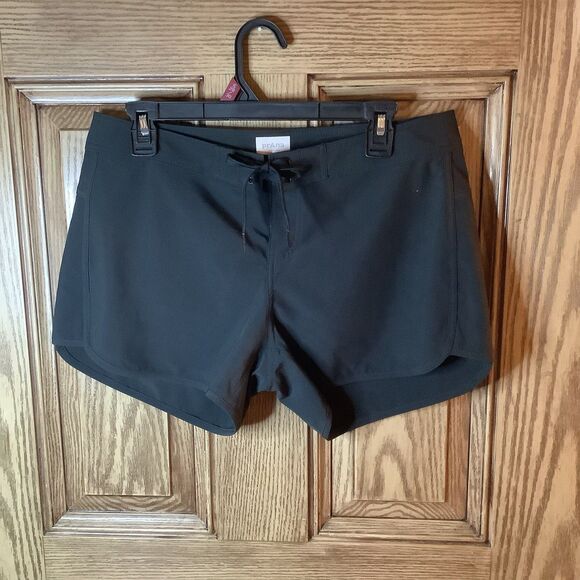 prAna Womens Schaffie Mid-rise Swim Short SMALL in Black UPF 50+ - Picture 1 of 5